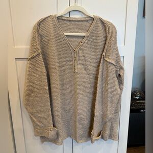 Tan sweater with buttons